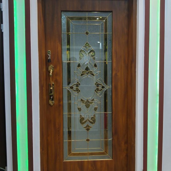 درب استیل پلاست شیشه دار