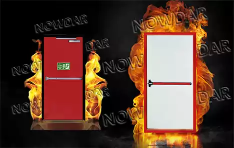 درب ضد حریق نودر درب ضد حریق با مقاومت 240 دقیقه + CLASSES B در برابر آتش - تست شده و تایید شده توسط سازمان آتش نشانی.